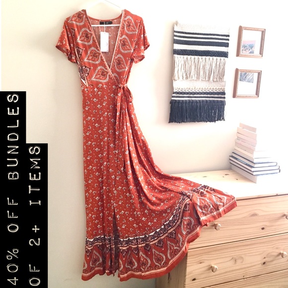 Dresses & Skirts - Patterned Maxi Wrap Dress